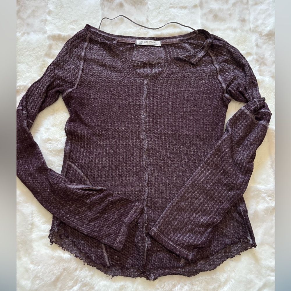 Free People We The Free Waffle Knit Long Sleeve